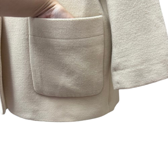 Nili Lotan Ossie Blazer Jacket | Size 4 | Ivory/Cream Virgin Wool Blend - Picture 12 of 13